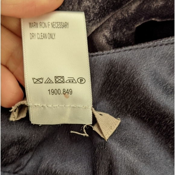 Jigsaw Blue Velvet Silk Empire Waist Dress Size 6 - Picture 8 of 8